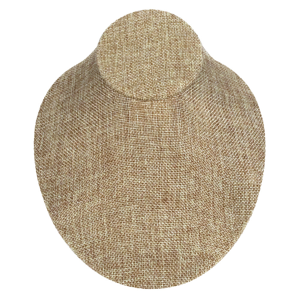 Oval Shape Lay-Down Bust — 7 1/2 x 8 1/2 x 3 3/4" H — Burlap