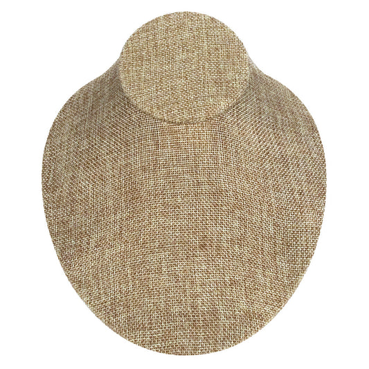 Oval Shape Lay-Down Bust — 7 1/2 x 8 1/2 x 3 3/4" H — Burlap