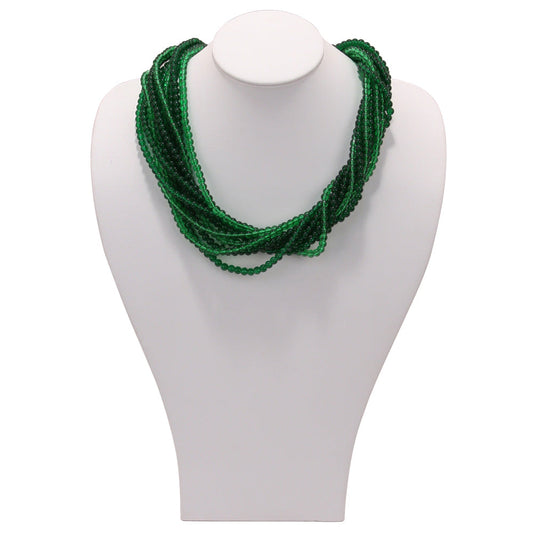 Wide Shoulder Neck Stand — 17 1/2" H — White Faux Leather