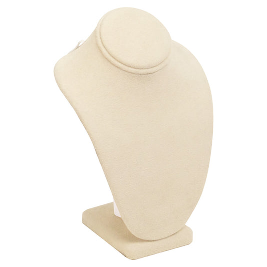 Classic Neckform — 10" H — Beige Faux Suede