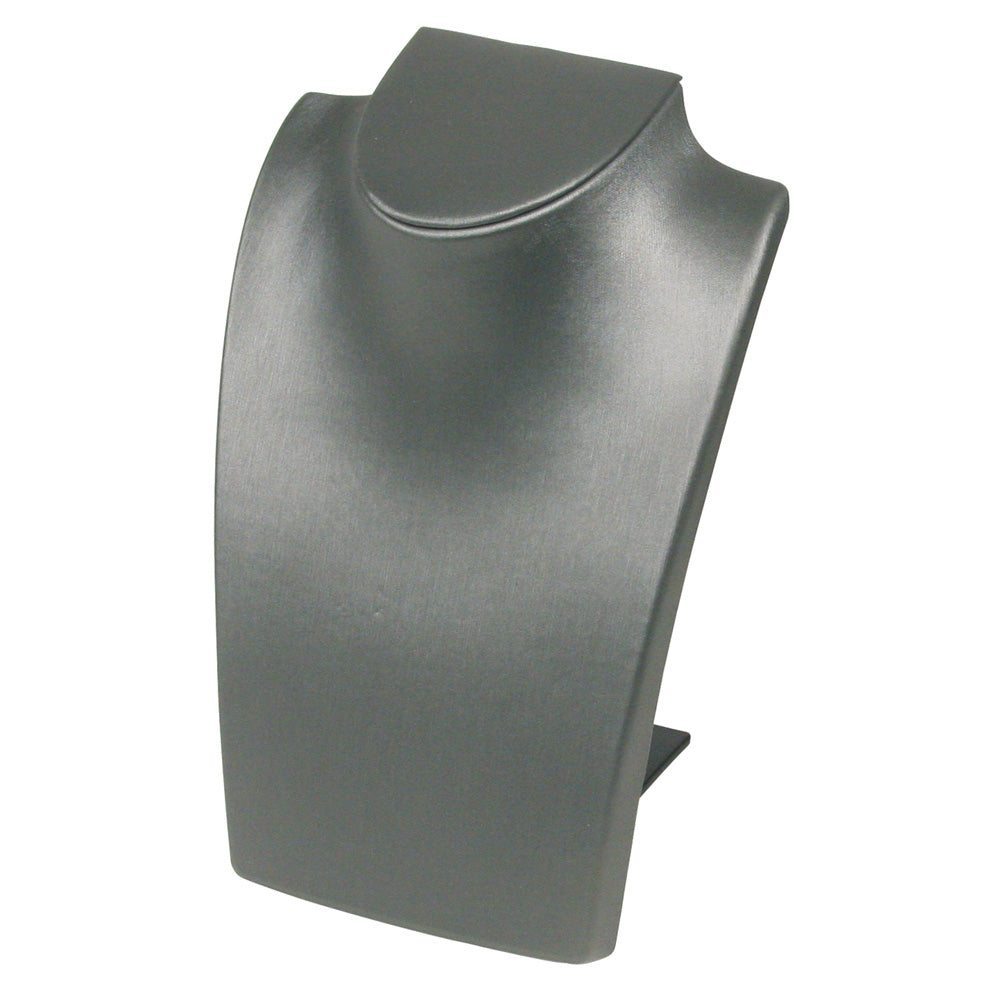 Retractable Neckform — Tall — Steel Grey Faux Leather