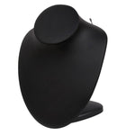 Adjustable Necklace Display Stand — Height & Angle — Black Faux Leather