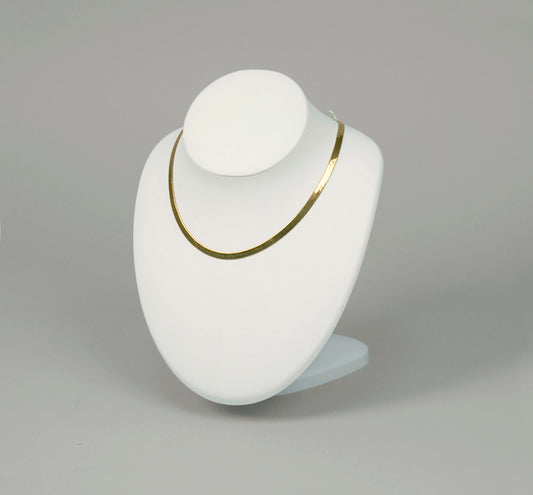 Adjustable Necklace Display Stand — Height & Angle — White Faux Leather