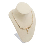 Lightweight Adjustable Neckform Display — 9 1/2" H — Beige Faux Suede