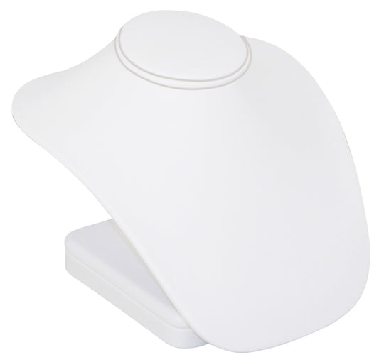 Necklace Bust — Small — 5 3/8" H — White Faux Leather