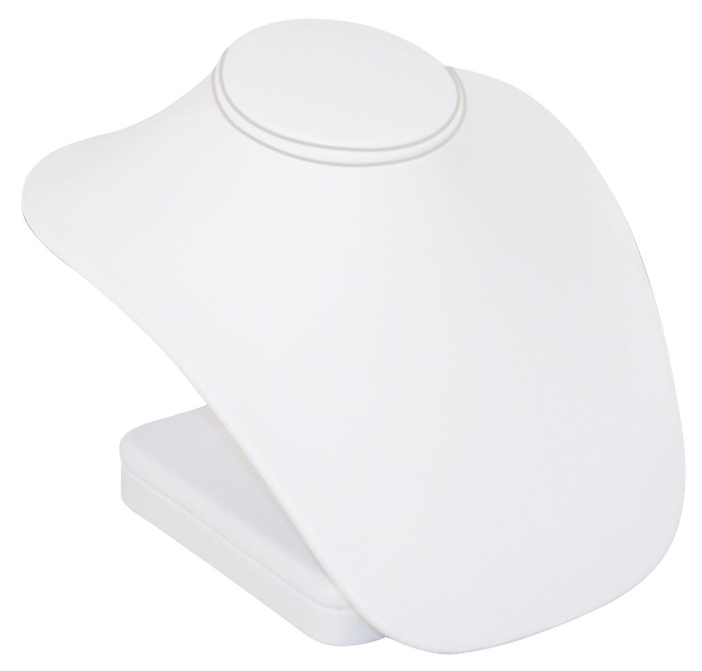 Necklace Bust — Large — 6 1/4" H — White Faux Leather