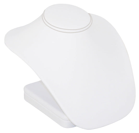Necklace Bust — Large — 6 1/4" H — White Faux Leather