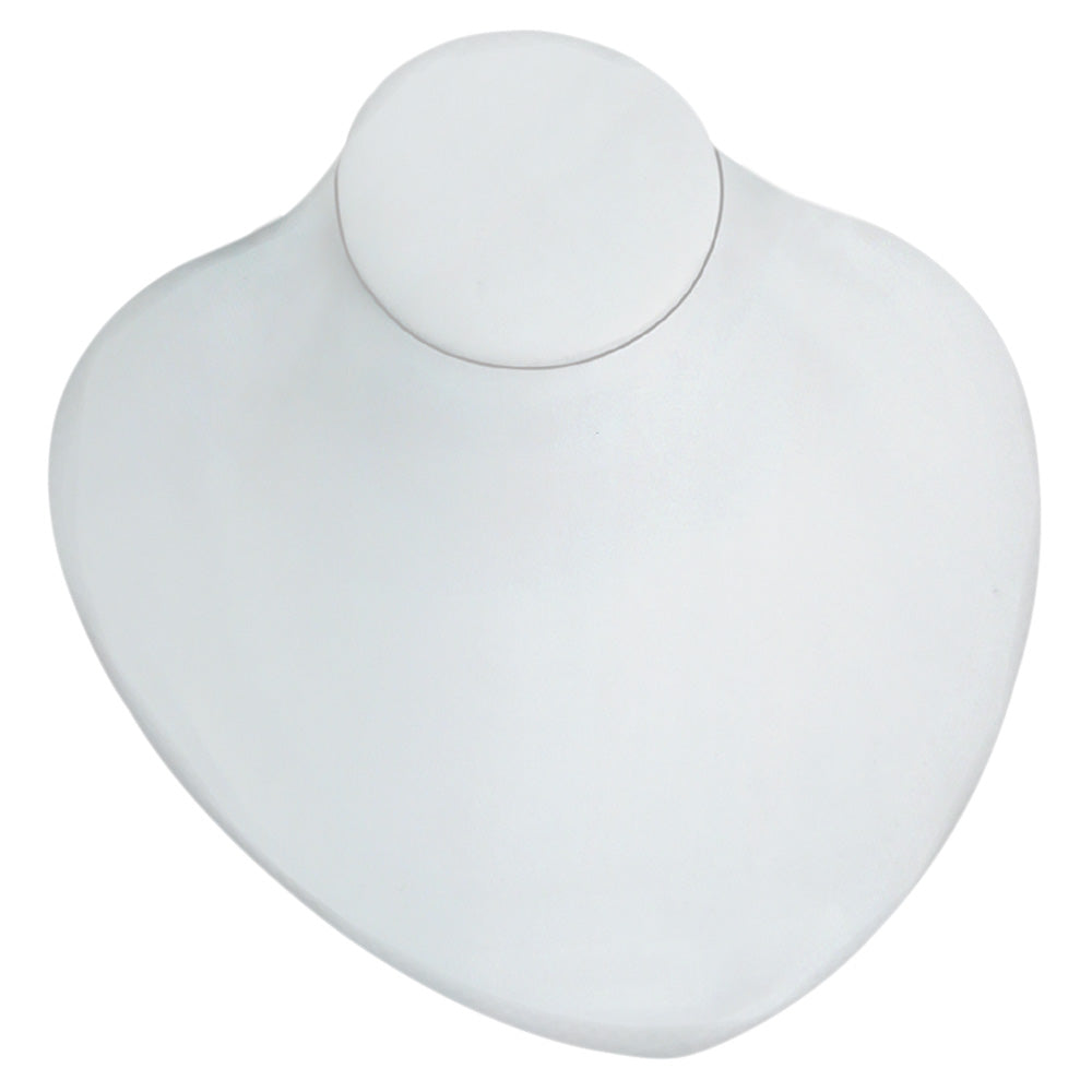 Lay-Down Bust — Oval Base — White Faux Leather