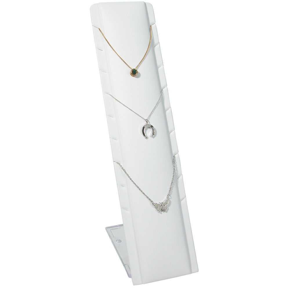 Multi-Necklace Stand — White Faux Leather