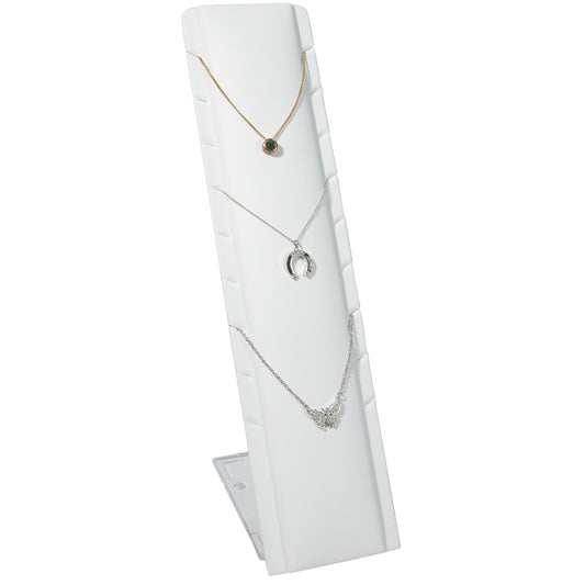 Multi-Necklace Stand — White Faux Leather