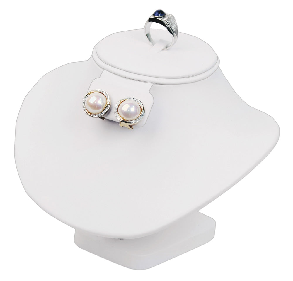 Combination Neckforms — Base Pad — 6 1/2" H — White Faux Leather