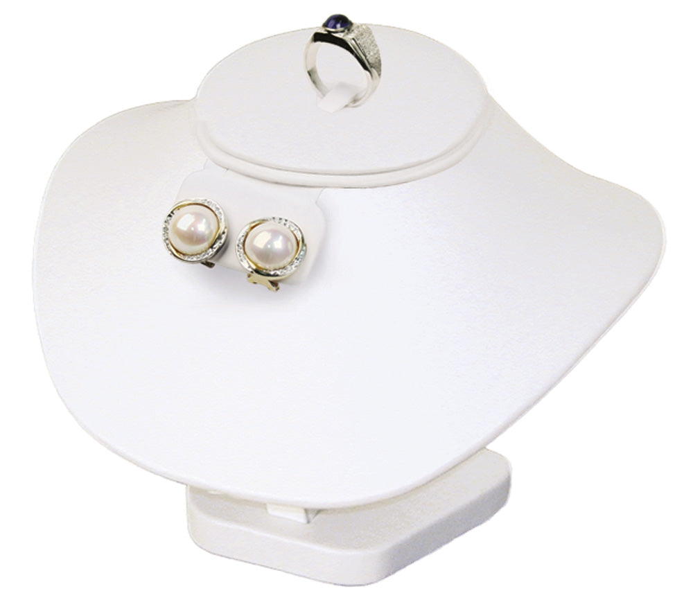 Combination Neckforms — Base Pad — 4 3/4" H — White Faux Leather