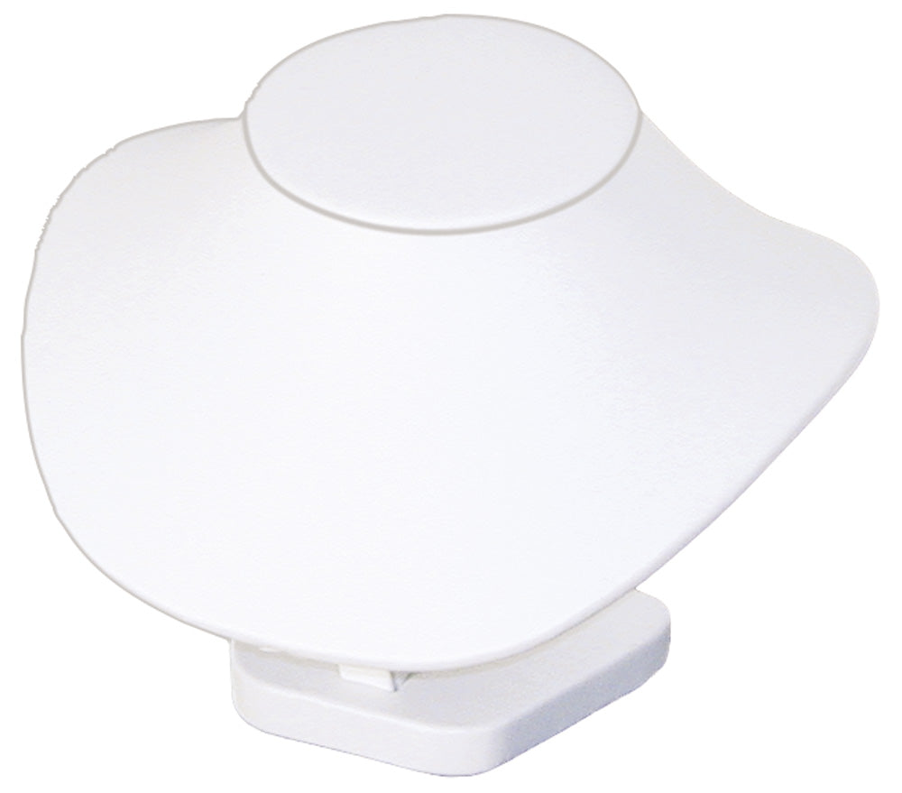 Low Profile Neckform — 4 3/4" H — White Faux Leather