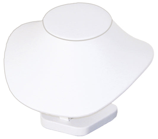 Low Profile Neckform — 4 3/4" H — White Faux Leather