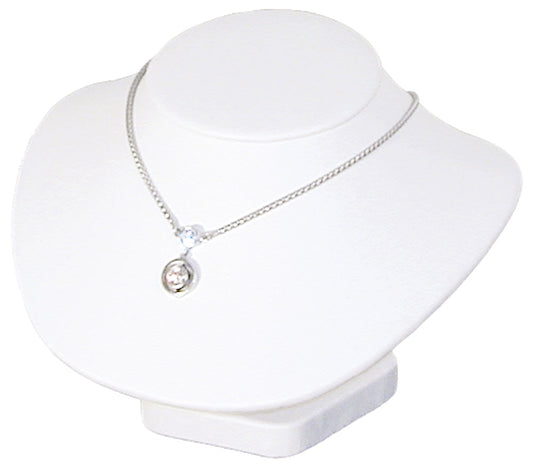 Low Profile Neckform — 5 3/4" H — White Faux Leather