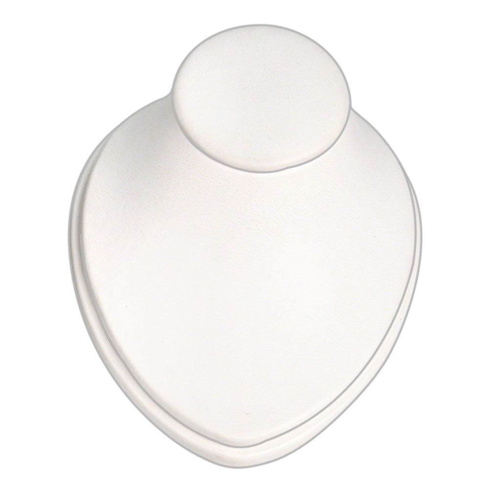 Mini Neckform Stand — 3 x 3 3/4 x 2 1/8" H — White Faux Leather