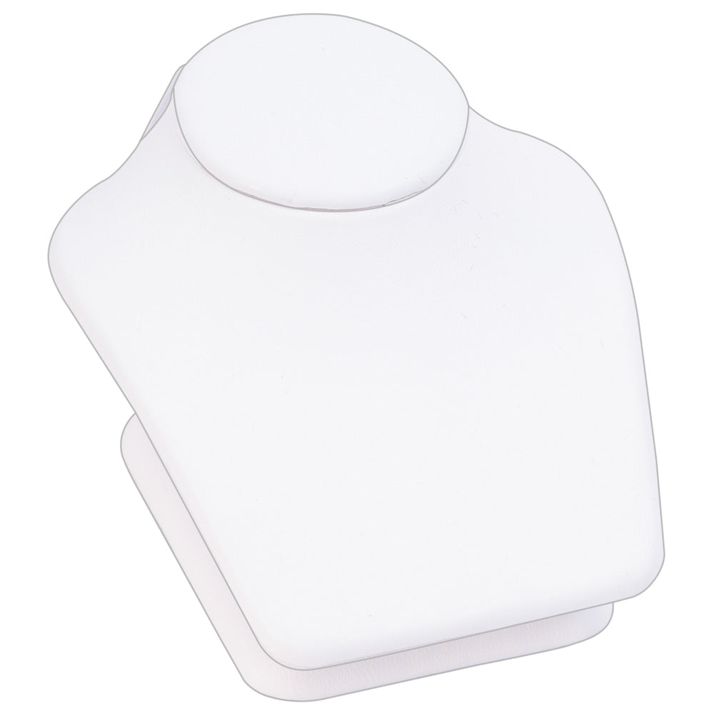 Mini Neckform Stand — 2 7/8 x 3 1/8 x 2 1/2" H — White Faux Leather