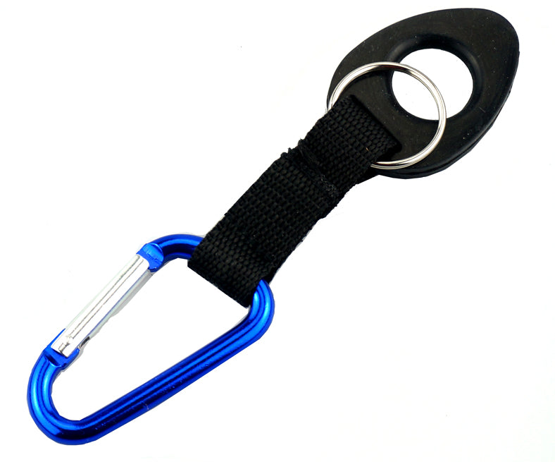 Aluminum Carabiner With 6mm Thick Water Bottle Holder Attachment (Strap Length: 2-1/8", Carabiner 2-3/4" x 1/4")