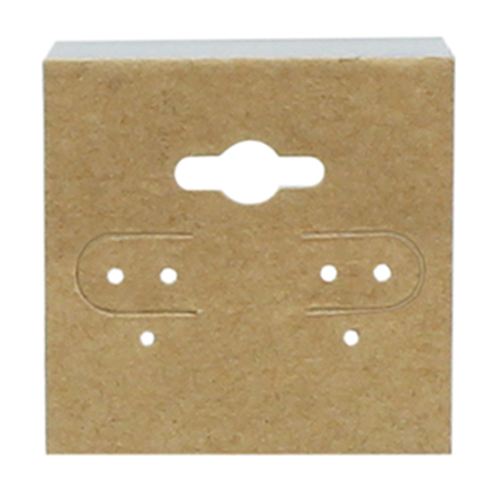 Hanging Earring Card — Plain (No Print) · 1 1/2 x 1 1/2" (38 x 38 mm) — Kraft