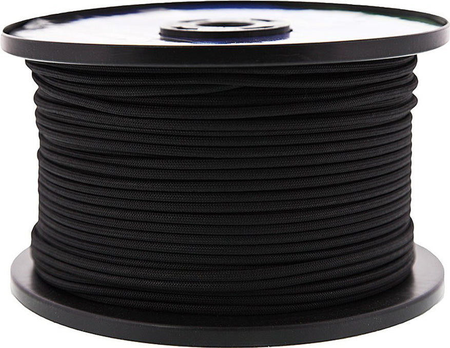 100' x 5/32" Black 7 Strand Paracord, Pull Strength 550 LBS