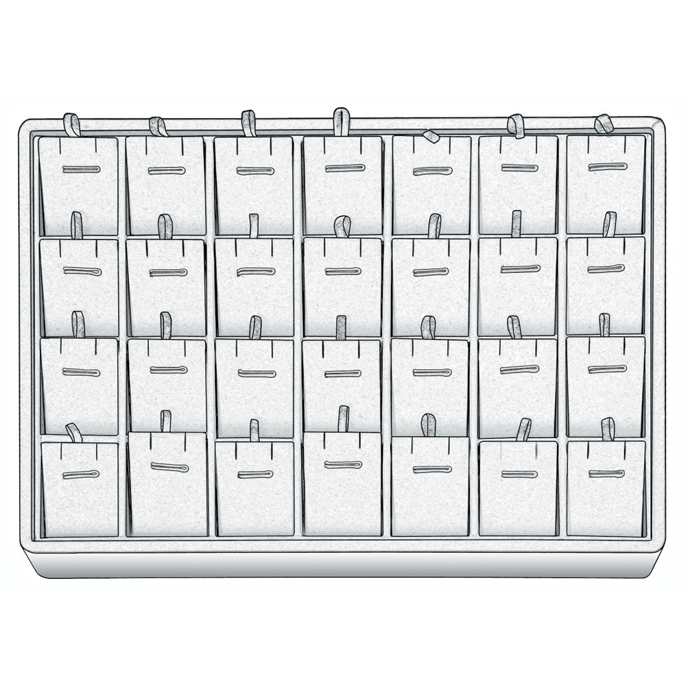 Medium Stackable Trays — Pendant/Earring Pad (28) — All White Faux Leather