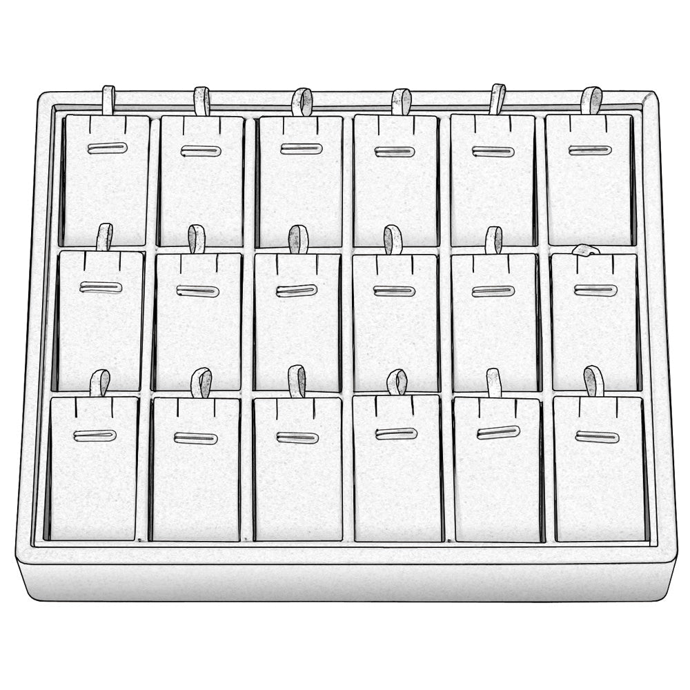 Small Stackable Trays — Pendant/Earring Pad (18) — All White Faux Leather