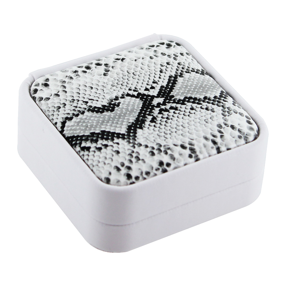 Earring Box - Round Corner - White Snake