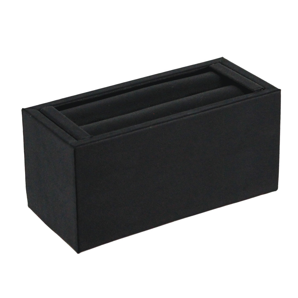 Ring/Bangle Slot Display Stand — 4 1/8 x 1 7/8 x 1 5/8" H (105 x 46 x 40mm) — Black Faux Leather