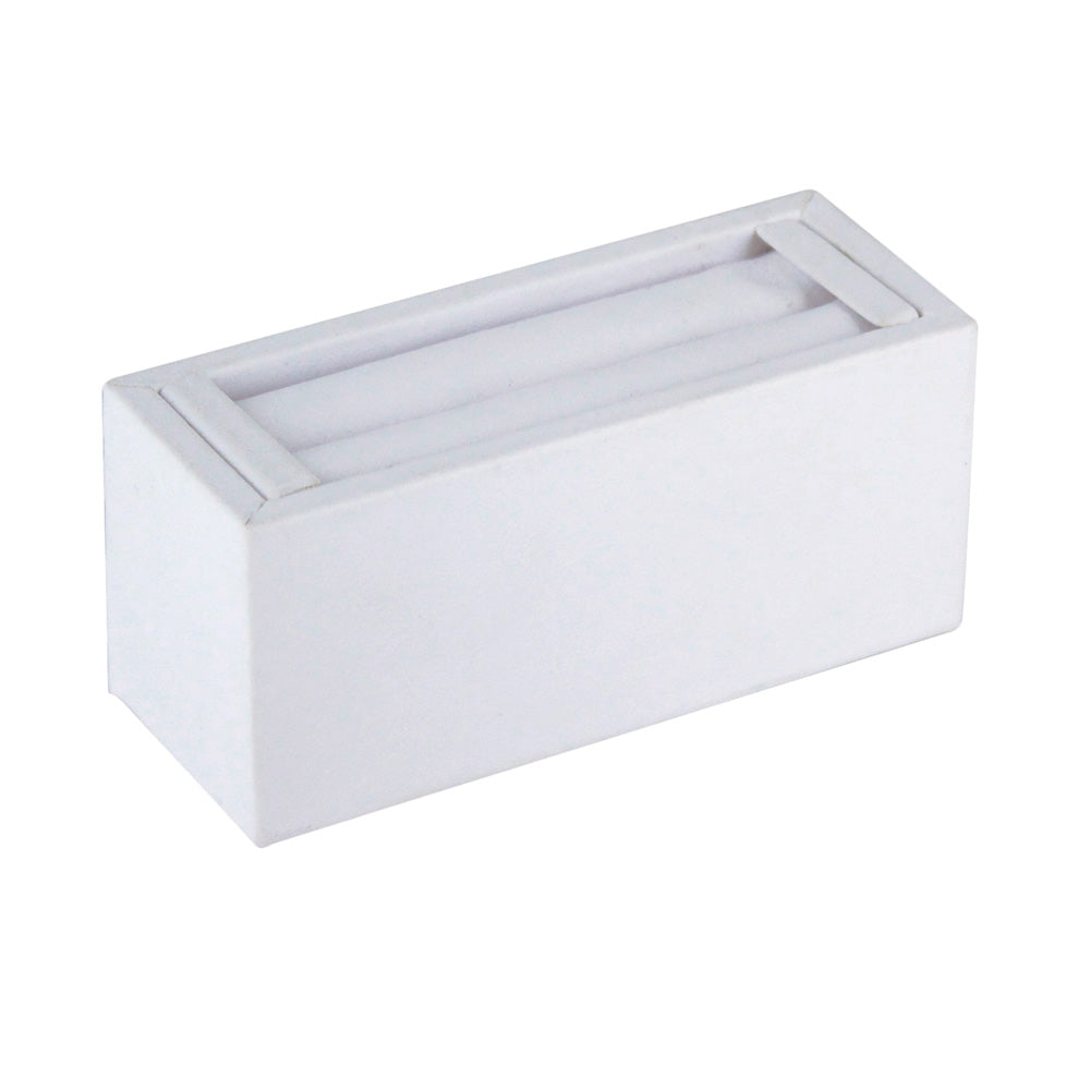 Ring/Bangle Slot Display Stand — 4 1/8 x 1 7/8 x 1 5/8" H — White Faux Leather