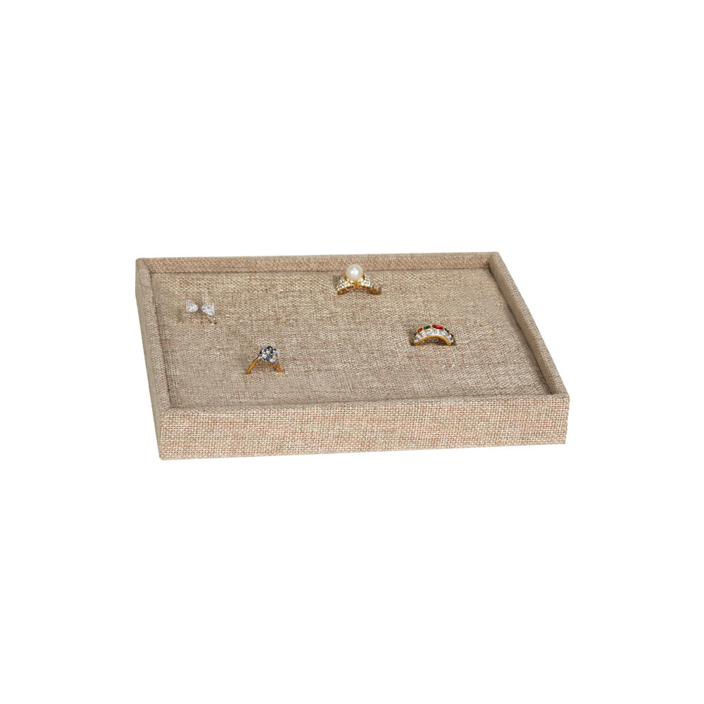 Burlap Ring Slot Trays — 36 Ring Slots — 7 1/4″ x 8 1/4″ x 1″ H — Burlap