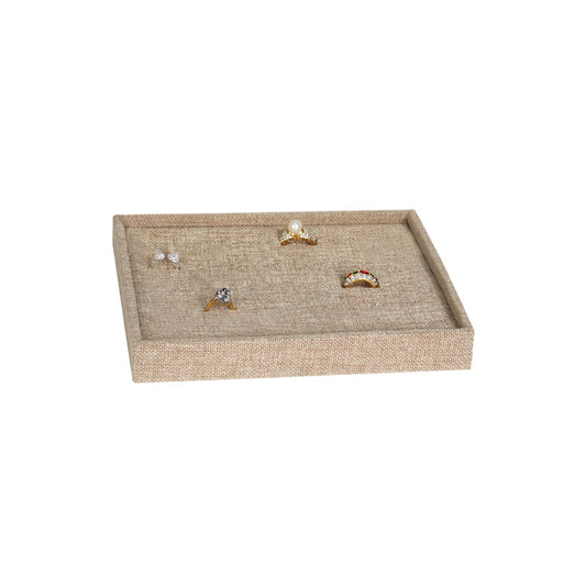 Burlap Ring Slot Trays — 36 Ring Slots — 7 1/4″ x 8 1/4″ x 1″ H — Burlap