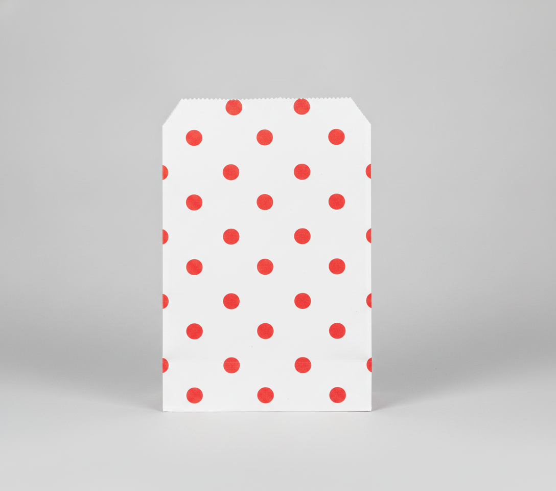 Polka Dot Paper Gift Bag — Red Polka Dot — 4 x 6 in