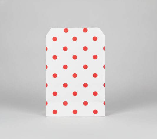 Polka Dot Paper Gift Bag — Red Polka Dot — 5 x 7 in