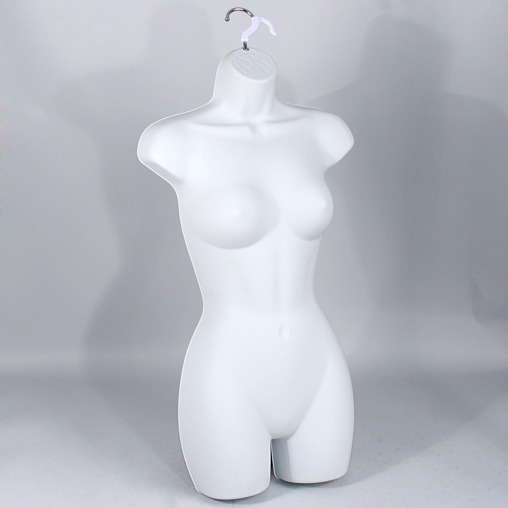 Injection Molded Body Forms — Women’s Half Form — Fits Size 5-10 — Opaque White