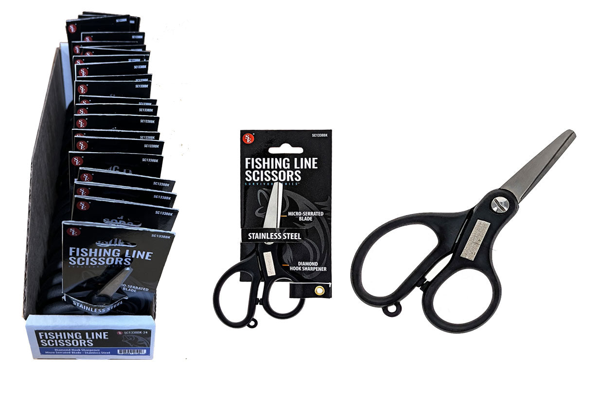 Fishing Line Scissors Stainless Steel Blades With Black Handle