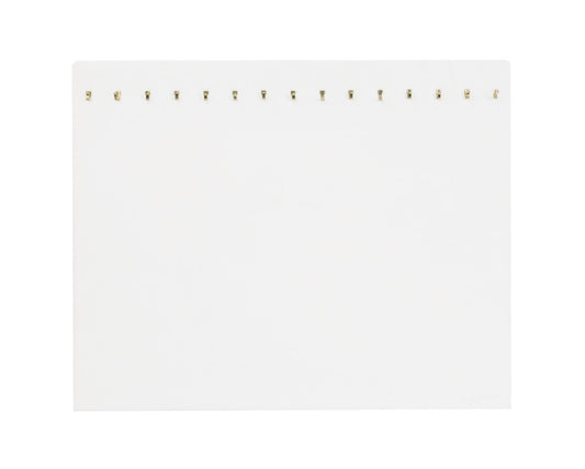Necklace Slatwall Display w/ Hooks — Single Line, 15 Hook — 15 x 12" H — White Faux Leather