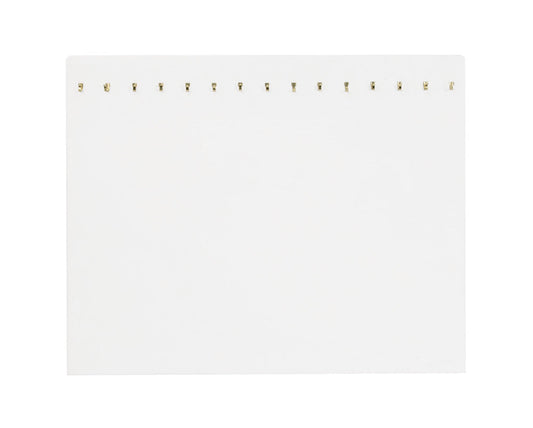 Necklace Slatwall Display w/ Hooks — Double Line, 13 Hook — 7 5/8 x 14 1/8" H — White Faux Leather