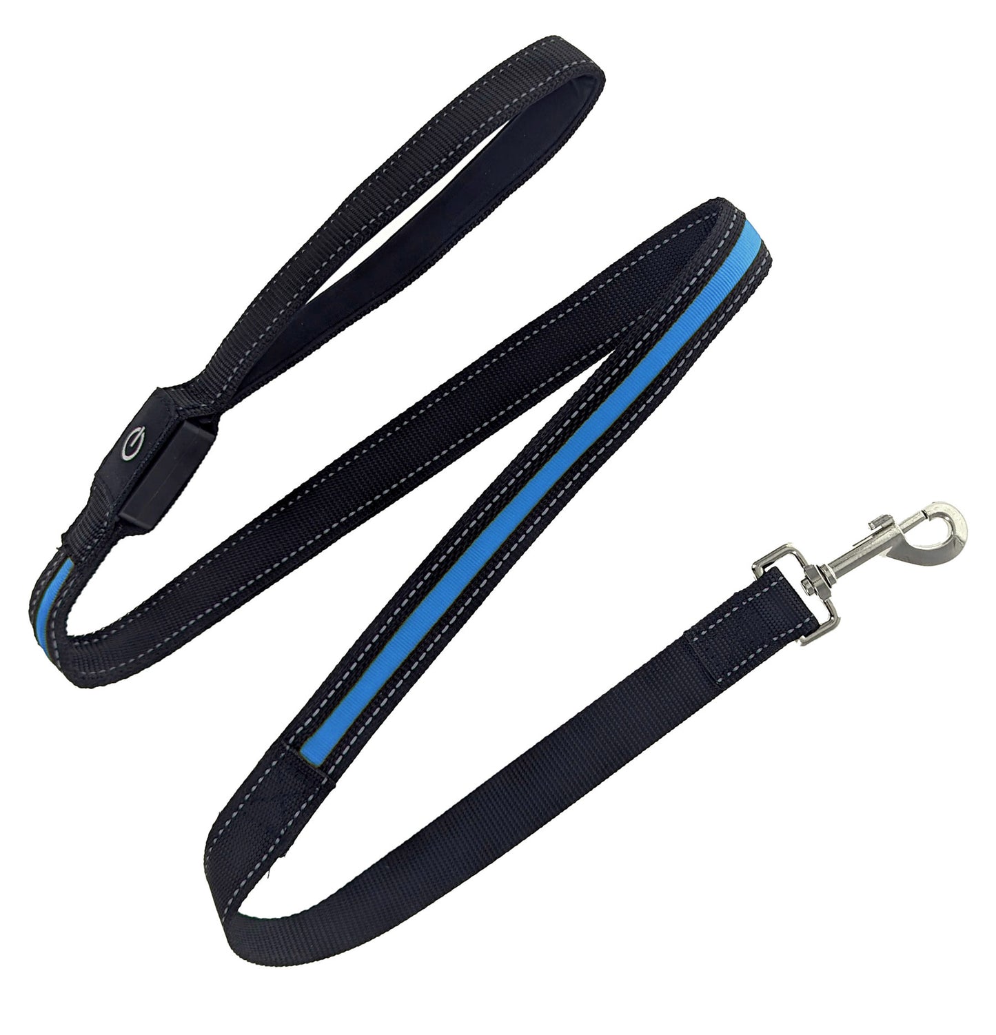 Illuminated Blue 4' Heavy Duty Rechargeable Dog Leash (Suitable up to 50 LBS Dog):