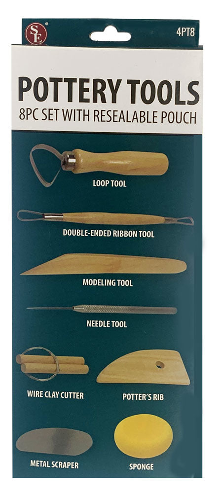 8-Piece Pottery Tool Set in Resealable Pouch/Printed Box