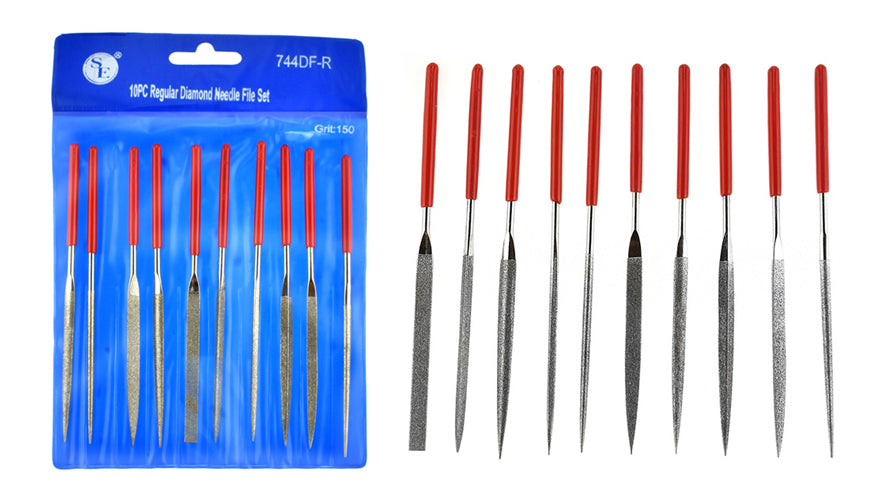 10-piece set of Dipped Handle Diamond Needle File (3MMX140MMX70MM)