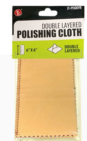 6" x 6" Double Layered Polishing Cloth, Yellow & Red