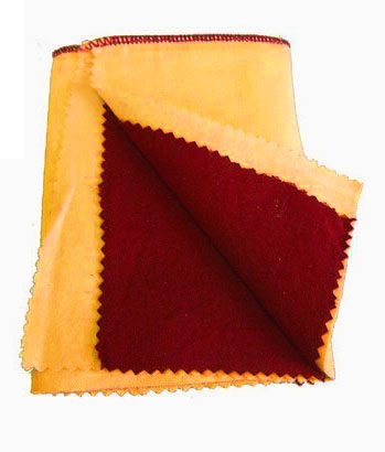 6" x 6" Double Layered Polishing Cloth, Yellow & Red