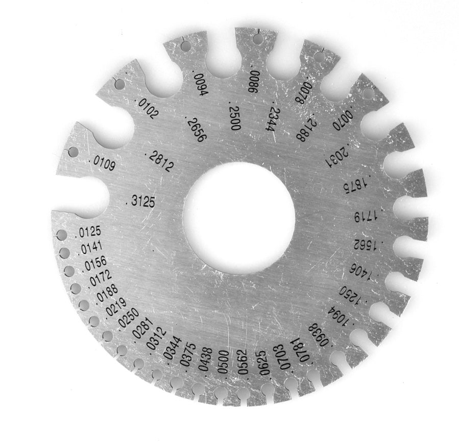 AWG Wire Gauge, .005"-0.325", 0- 36 Gauge,3.5" Dia, For Non Ferrous Metals