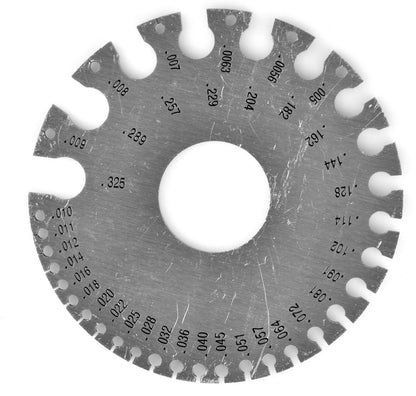 AWG Wire Gauge, .007"-0.3125", 0- 36 Gauge, 3.5" Dia, For Ferrous Metals