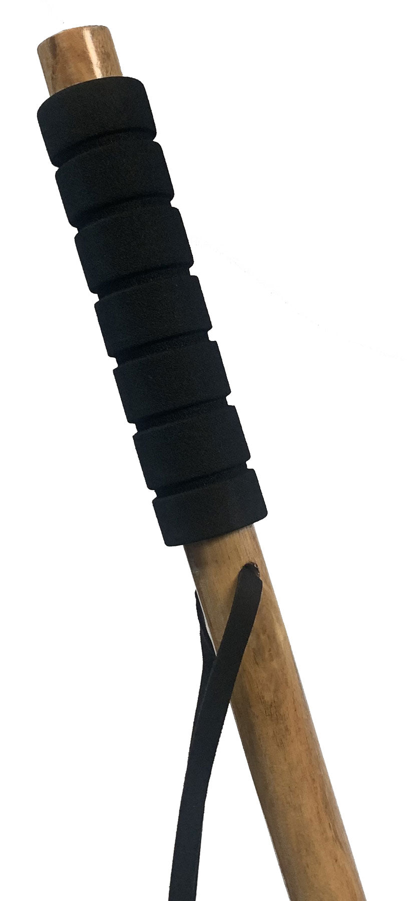 55" "Foam Grip" Wooden Hiking Stick, Spiked Tip & Metal Reinforced Tip Cover, Hard Pine Wood