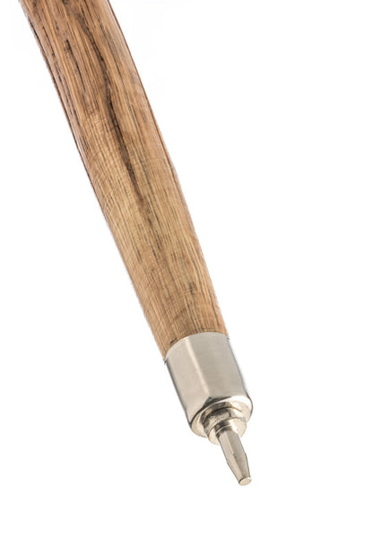 55" "Foam Grip" Wooden Hiking Stick, Spiked Tip & Metal Reinforced Tip Cover, Hard Pine Wood