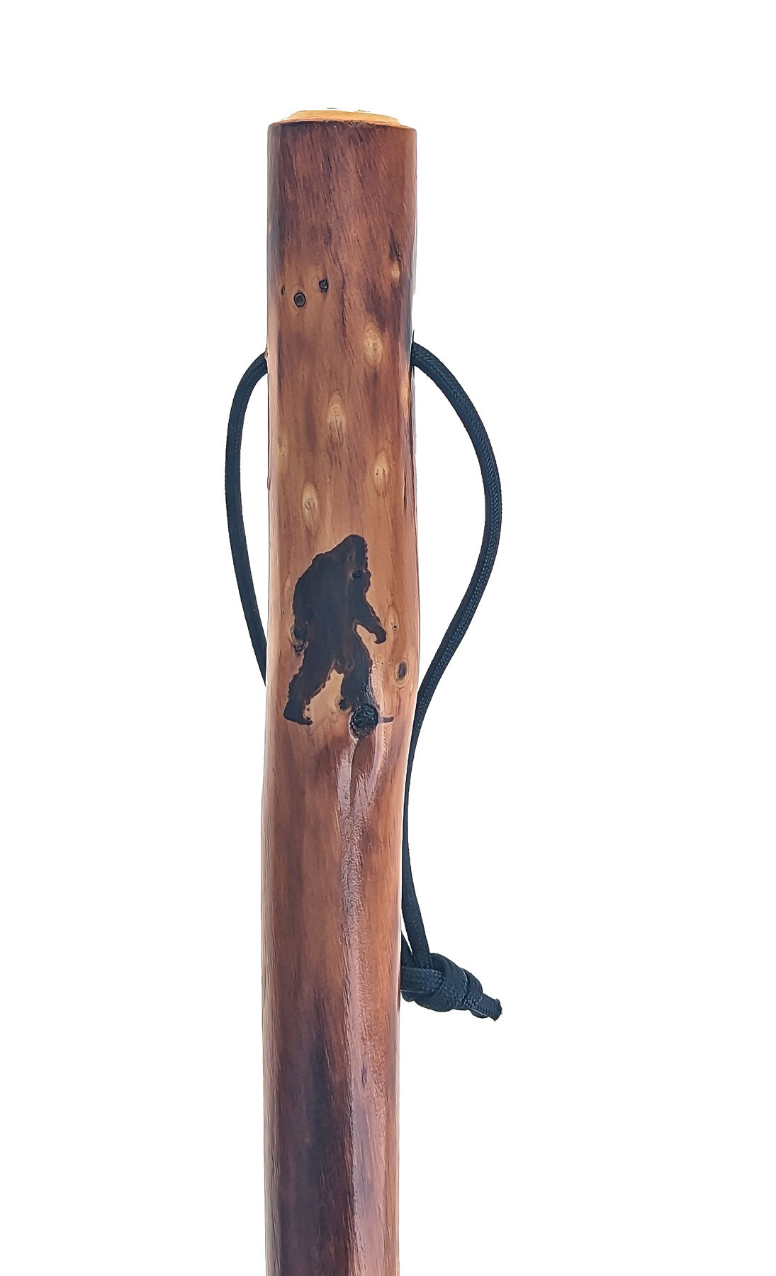 55" Flower Carving Handle Wooden Walking/Hiking Stick with Metal Tip for Better Traction