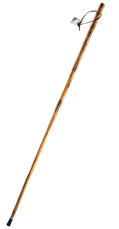 55" Flower Carving Handle Wooden Walking/Hiking Stick with Metal Tip for Better Traction