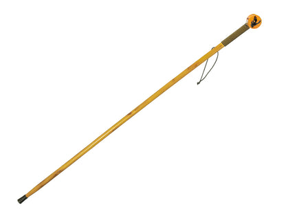 55" Round Head - Rope Wrapped - Pine Wood Hiking Stick, Metal Reinforced Rubber Tip