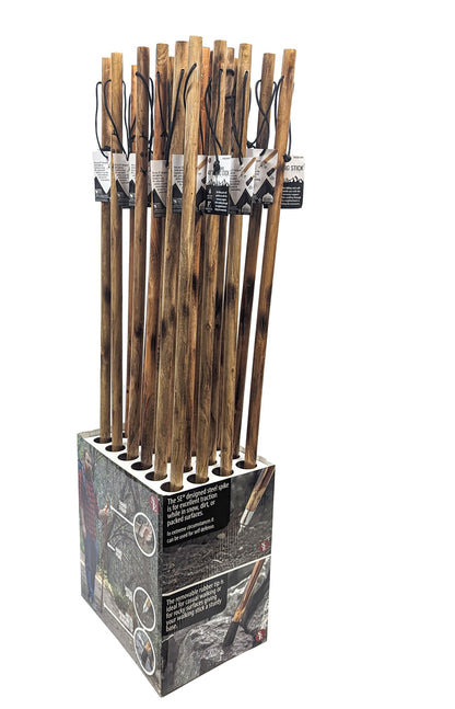 24-piece set of 48" Assorted Animal Stamped Wooden Hiking Sticks, No Stand Included